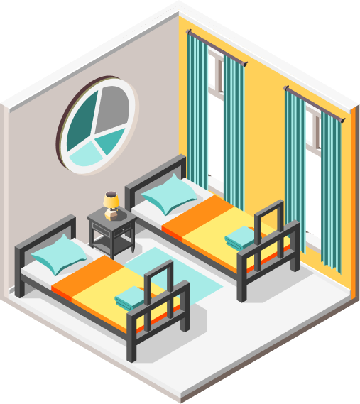 useful card dormitories icon